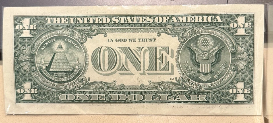 Billete de un solo dígito muy raro de $1 número de serie elegante 04000000 ¡UNO 4 SIETE O! Foto 4 de 4