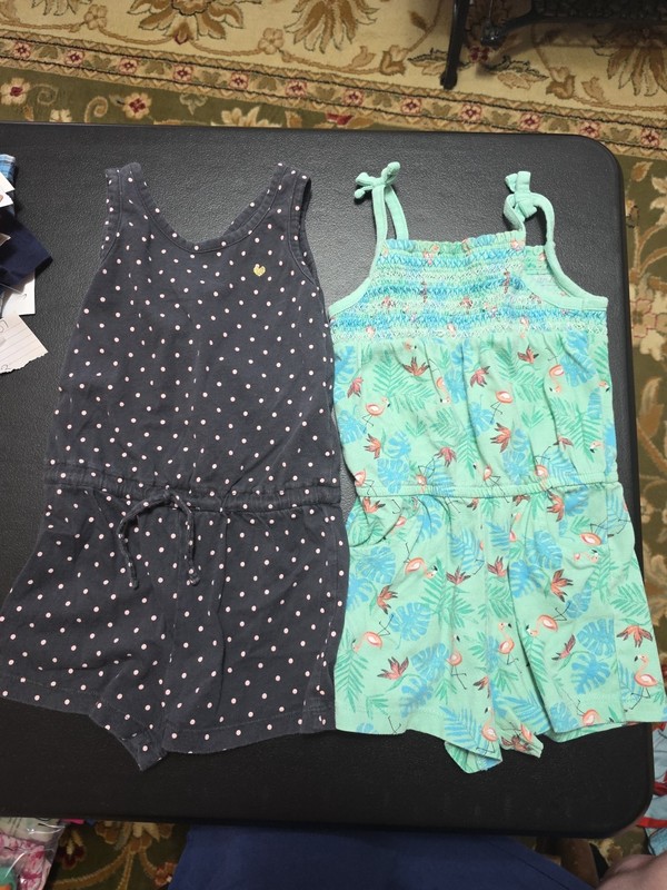 Girls Sz 4-5 Lot Of Two 1pc Rompers