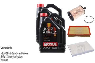 FEBI BILSTEIN Inspektionspaket 10L Motul 8100 X-clean+ 5W30 für VW Transporter
