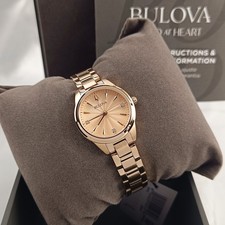 Bulova Sutton 97P151 Diamond Rose Gold Dial Quartz Stainless Steel Women's Watch