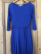 Boden Blue Midi Dress Size 14 3/4 Sleeve Stretch Dress