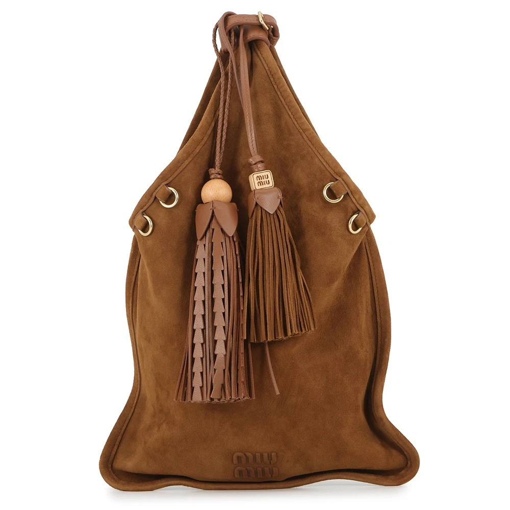 Miu Miu — MIUMIU Handbag suede Brown 5BA295