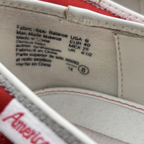 American Eagle Y2K Size 8 Red White Canvas Wedge Slip On Sporty Dead stock - Picture 9 of 9