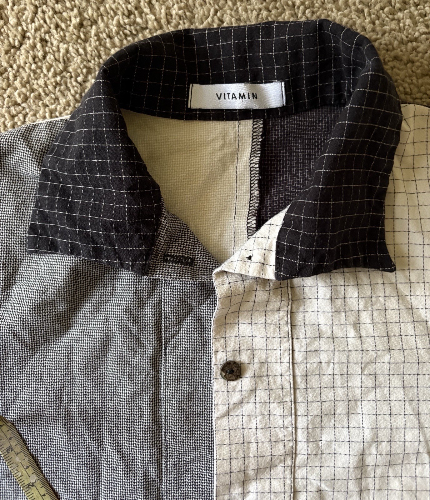 Vitamin Patchwork Long Sleeve Button Up Size Small - image 2