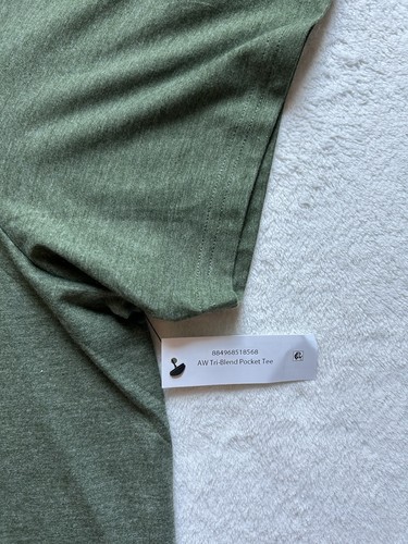 Athletic Works Mens Pocket Green Leaf Heather Tri-Blend T-Shirt Size 4XL (58-60) - Picture 8 of 14