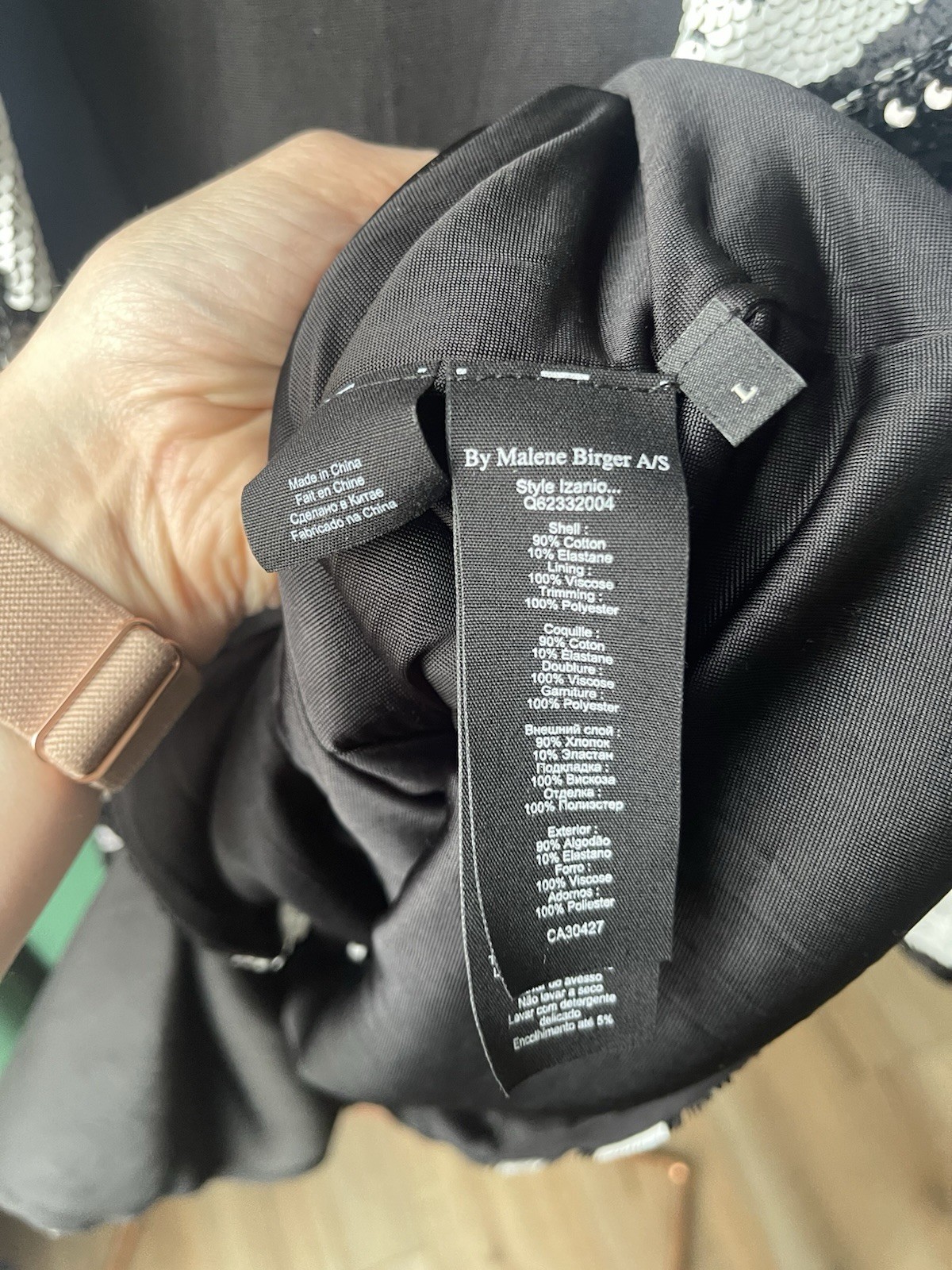 Malene Birger Sequin Patterned Blazer Jacket Size… - image 3