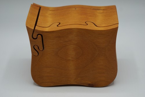 Vintage Wooden Mystery Box Puzzle Secret Compartment Brain Teaser Handcrafted