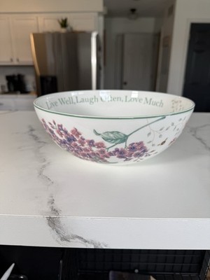 Lenox BUTTERFLY MEADOW  9'' Serving Bowl  ''Live Well, Laugh often, Love Much''