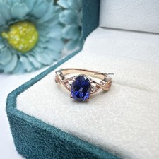 Sapphire Ring, 925 Sterling Silver, September Birthstone, Lab Created Sapphire