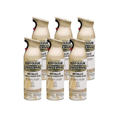Rust Oleum Universal Spray Paint 11Oz Pack Of 6 Champagne Mist All Surface Paint