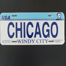 Chicago Windy City Novelty Abe Lincoln Booster License Plate Wall Sign 6"x12"