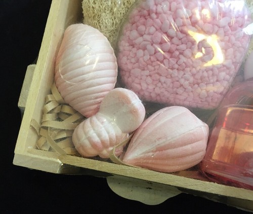 Gift Box with Wisp 100% Vegetable Oil Soap and Sea Salt 5" x 5" Gift Box - Picture 4 of 5