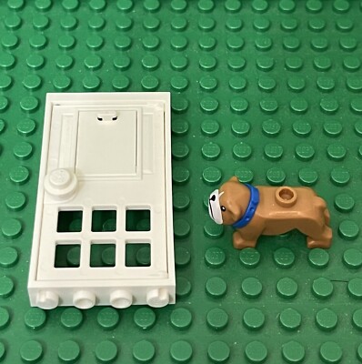 Lego White Door 1x4x6 W/ Knob,6 Panes,Hole Cutout for Pet Flap
