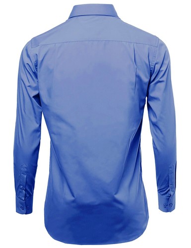 Omega Italy Men's Premium Designer Long Sleeve Solid Regular Fit Dress Shirt - Picture 30 of 87