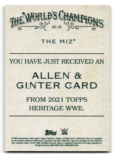 2021 Topps Heritage WWE Base Inserts Stickers Allen Ginter Speaks Pick Your Card - Picture 252 of 340