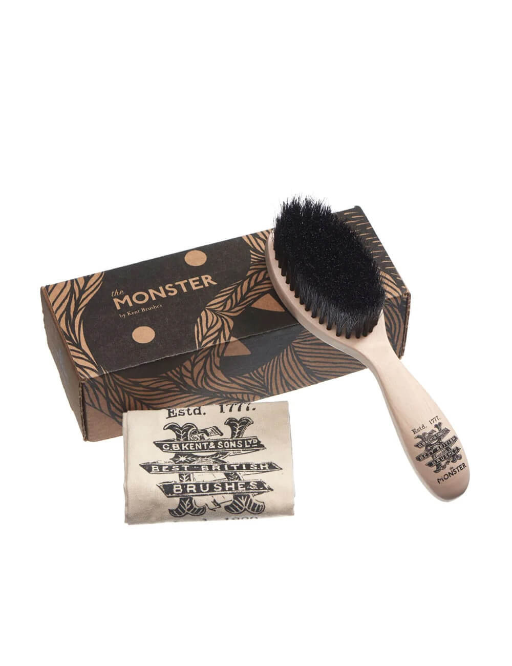 Kent Brushes BRD5 Mens Monster Wooden Handle Beard Brush For All Beards