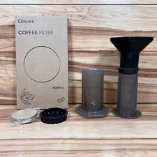 800 Filters + Original AeroPress 1-3 Cup Coffee & Espresso Maker (Gold/Grey OG)