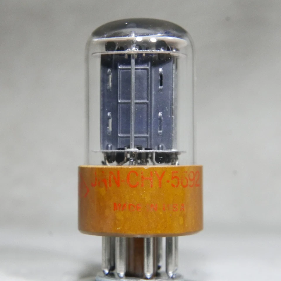 CBS JAN CHY 5692 Plato Negro Doble Cuadrado Getter Triple Mica Hecho en EE. UU. Fuerte Foto 3 de 4