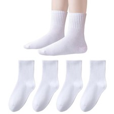 Unisex Kids Crew Socks Toddler Boys Dress Socks Soft Cotton Seamless School S...