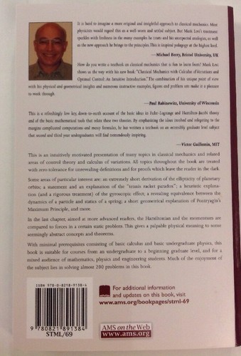 Classical Mechanics w Calculus of Variations & Optimal Control Mark Levi 2014 PB - Picture 3 of 8