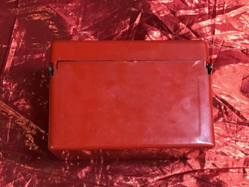 Vintage Bakelite Red MCM Waterfall Recipe Index Card Holder Box Full of Recipes - Picture 7 of 9
