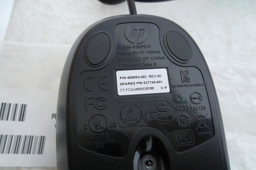 HP 600553-002 PS/2 Optical Mouse 2-Button Scroll Wheel 537748-001 M-S0005-O NEW - Picture 8 of 8