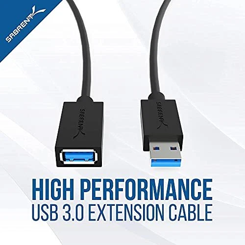 Sabrent 22AWG USB 3.0 Extension Cable - A-Male to A-Female [Black] 3 Feet - Image 3 of 4