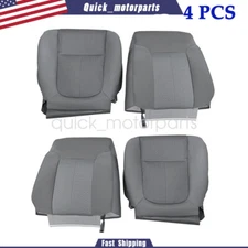 Driver Passenger Bottom Top Back Cloth Seat Cover Gray For 2011-14 Ford F150