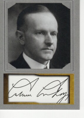 CALVIN COOLIDGE ~  Presidential ACEO Portrait D. Gordon Facs Auto  * NM+ #30