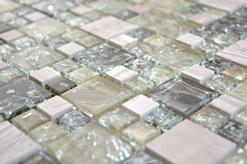 Mozaika Półprzezroczysta szara zielona kombinacja mozaika szklana Crystal stone szary zielony Tania super specjalna cena