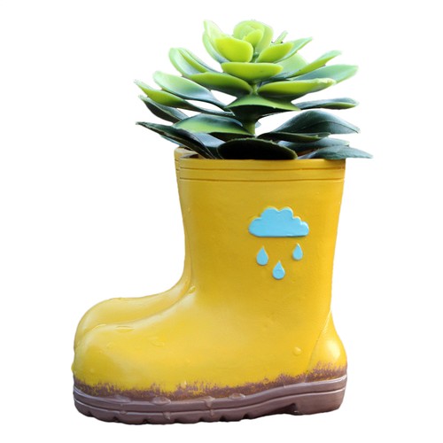 Boots Planter Unique Rain Boots Shaped Flower Pot Resin Succulent Aesthetic Pot