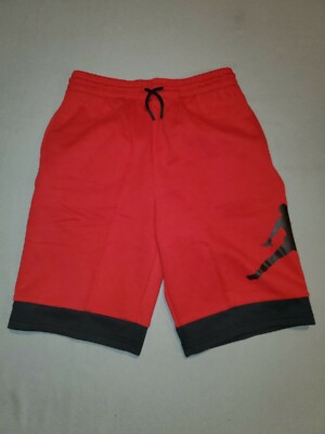 NIKE JORDAN JUMPMAN GYM SHORTS BOYS KIDS GYM RED BLACK LARGE 957837 KR5 NEW