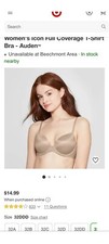 32D Auden The Icon Convertible Full Coverage Underwire T-Shirt Bra