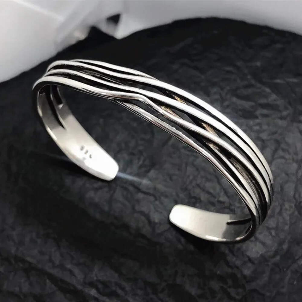 Retro Wave Braided 925 Sterling Silver Cuff Bracelet | eBay