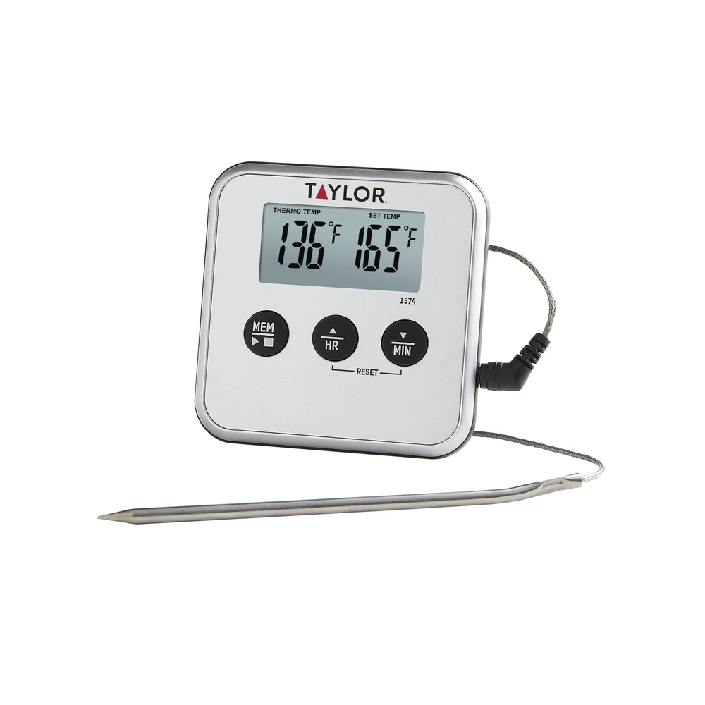 Digital Meat Thermometer with Timer, Programmable Wired Probe Digital Meat Thermometer with Timer, Programmable Wired Probe
