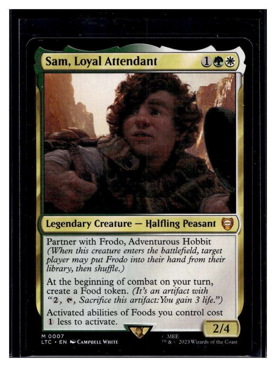 mtg lotr most expensive cards MTG Lord of the Rings Commander #7 Sam, Loyal Attendant Mythic Rare (Qty)