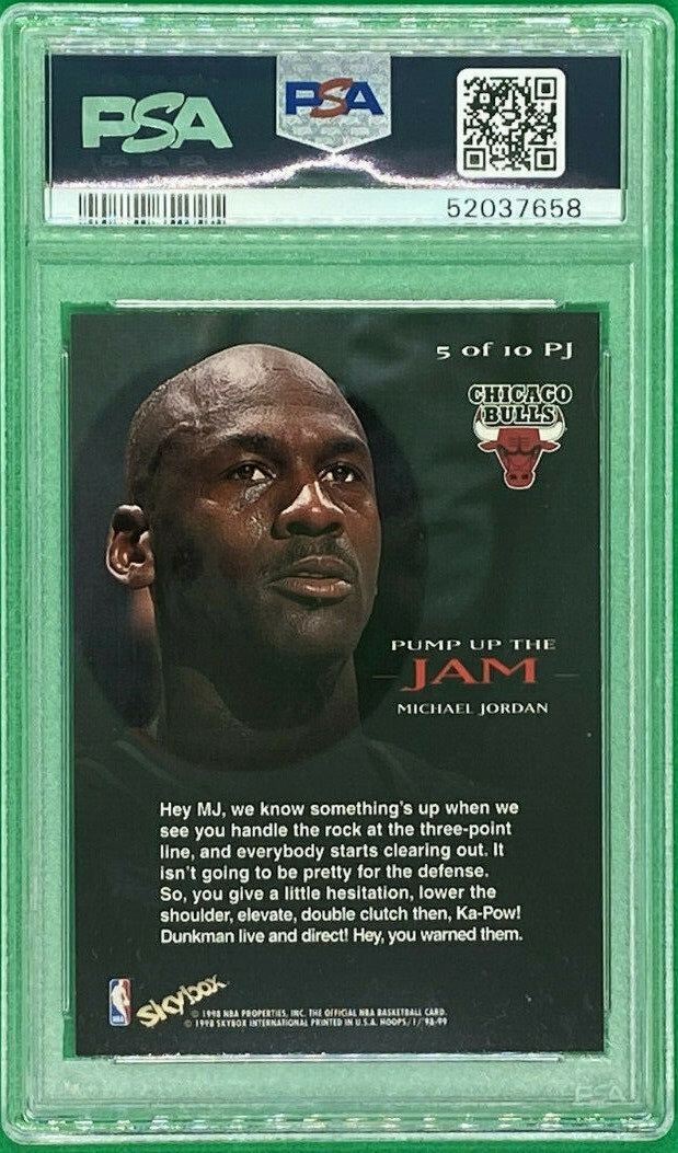 1998 Hoops Michael Jordan Pump Up The Jam #5 PSA 8 NM-MT FRESH 