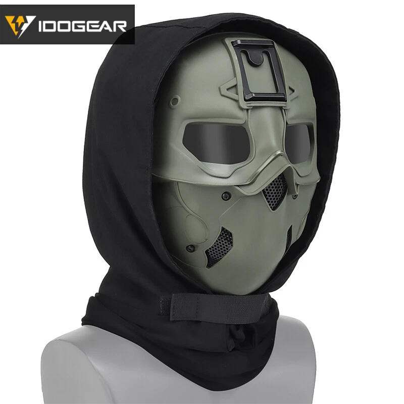IDOGEAR Tactical Full Face Mask Protective Airsoft Mask Hood Military Headgear