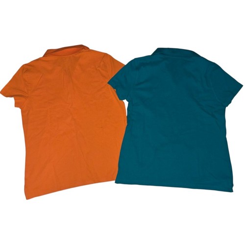 VTG Y2K Lot of 2 Women's Cherokee Polos, Sz M, Orange Teal Blue Golf Tops - Picture 4 of 4