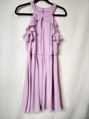 lavender bridesmaid dresses under 100 BABARONI Halter Chiffon Maxi Dress of Bridesmaid Lilac, Lilac / US0 main image 0