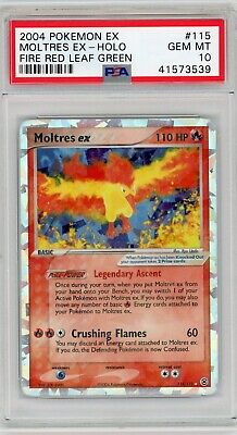 PSA 10 Moltres EX Holo Shiny 115/112 Fire Red Leaf Gree