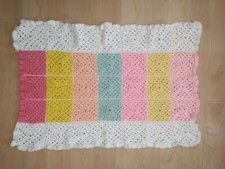 Handmade BABY Blanket Hand Crafted 42X31 Crib size Soft Crochet quilt
