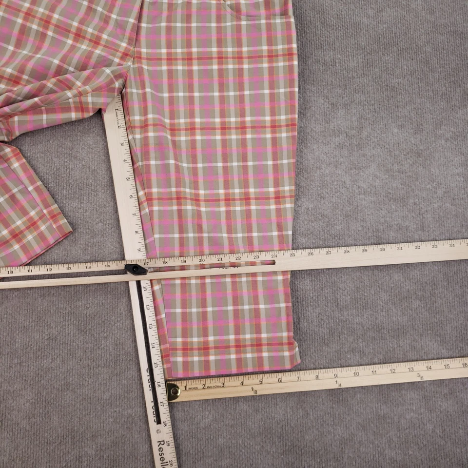 Pantalones Cortos Adidas Bermudas Para Mujer 4 Rosa Beige A Cuadros Bolsillos Largos Ligeros Foto 2 de 4