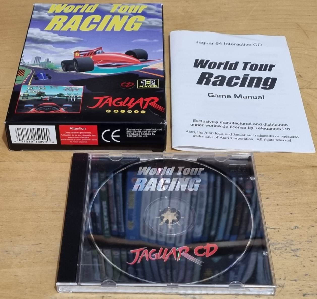 CD World Tour Racing para Atari Jaguar raro completo y en muy buen estado telejuegos