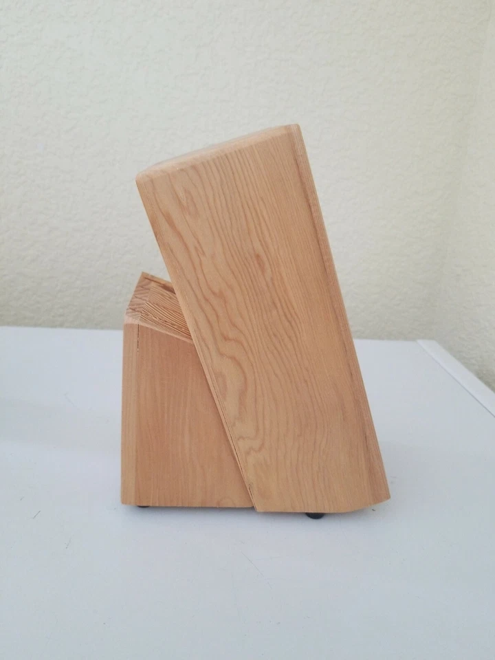 Wooden Knife Block Tupperware E-Series Solid Wood In Box - Image 3 of 4