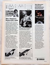 ERIC CLAPTON GUITAR CLINIC~ORIG 1983 POSTER~FULL PAGE MAGAZINE PINUP CLIPPING