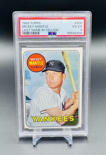 Mickey Mantle - 1969 Topps 🔥 Last Name In Yellow PSA 4 🔥 | eBay