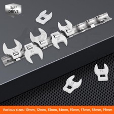 Metric Crow's Foot Spanner Set Crows Foot Open End Wrench 8pc 3/8" Drive 10-19mm