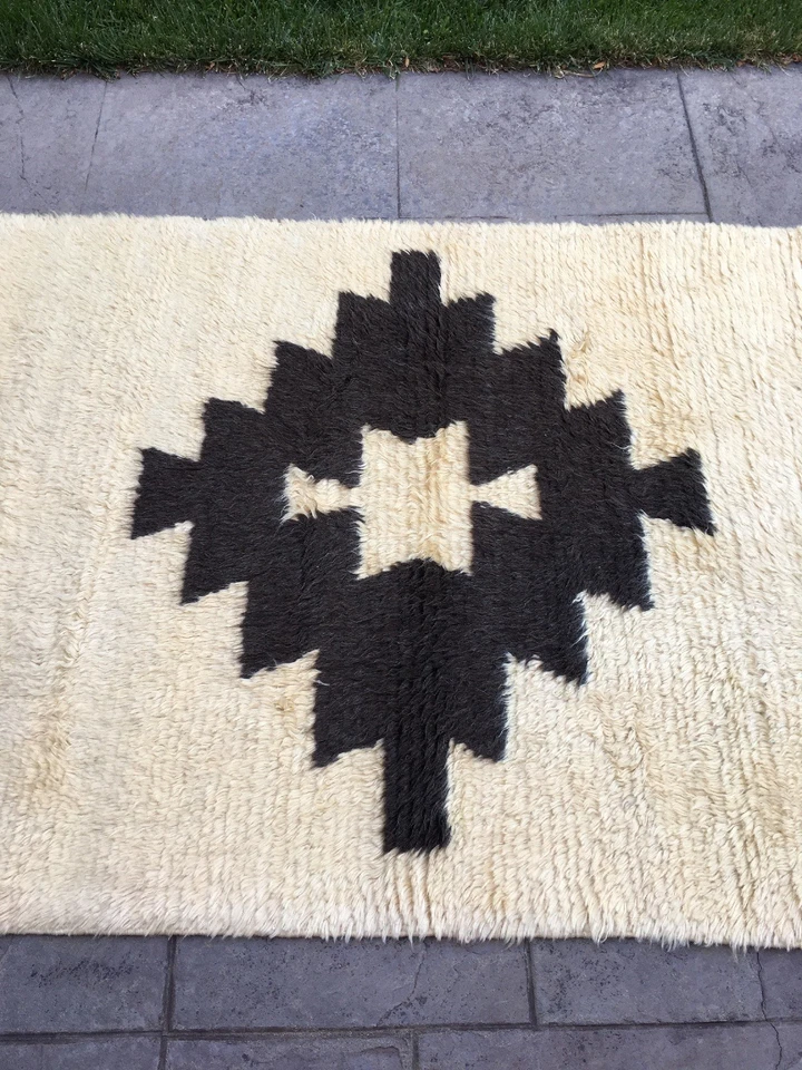 Alfombra turca de Anatolia, pila alta, excelente estado, lana natural, 4x6’6 Foto 2 de 4