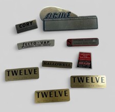 Decal Emblem Salesman Lot Of 9 Foil And Metal Adhesive Acme Cory Ohaus New